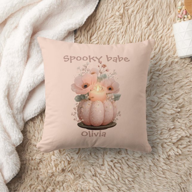 Spooky Babe Pumpkin för Girls Kudde (Filt)