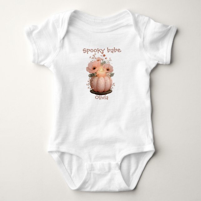 Spooky Babe Pumpkin för Girls T Shirt (Framsida)