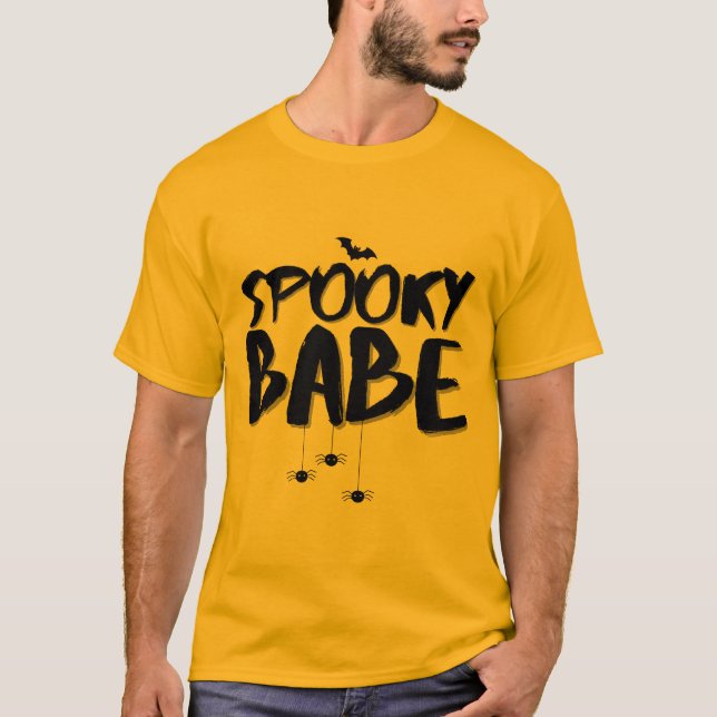 Spooky Babe Vibes Funny Design Halloween Fall T Shirt (Framsida)