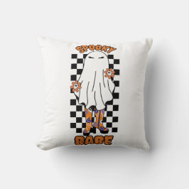 "Spooky Babe" Woman Halloween Ghost Orange Kudde