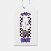 "Spooky Babe" Woman Halloween Ghost Retro Lila