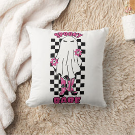 "Spooky Babe" Woman Halloween Ghost - Retro Rosa Kudde