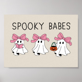 Spooky babes cute ghost poster