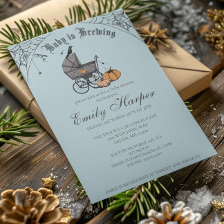 Spooky Baby brygger gotisk baby shower Inbjudningar