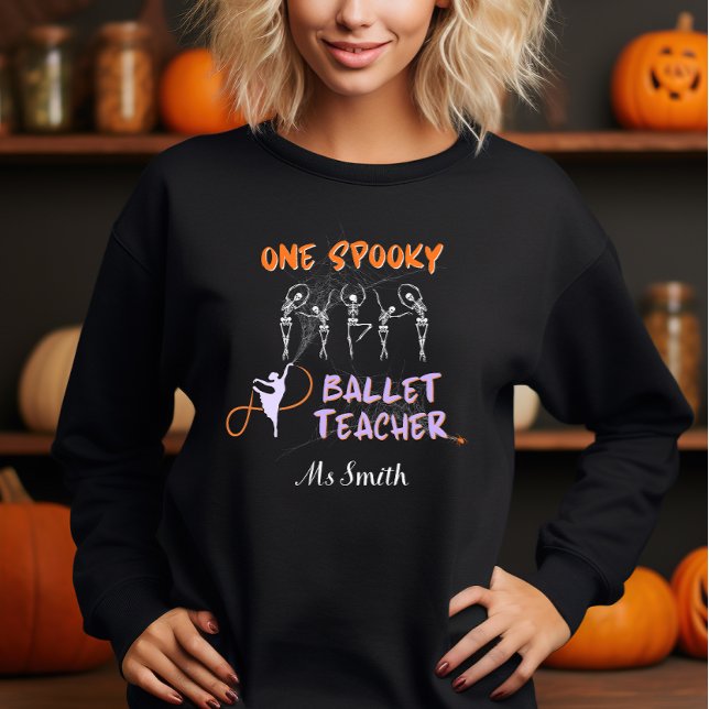 Spooky Ballet Teacher Halloween Skeleton svart T Shirt (Skapare uppladdad)