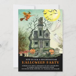 Spooky Barn Halloween Haunted House Costume Party Inbjudningar