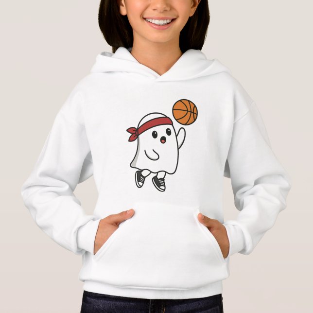Spooky Basketball Ghost T Shirt (Framsida)
