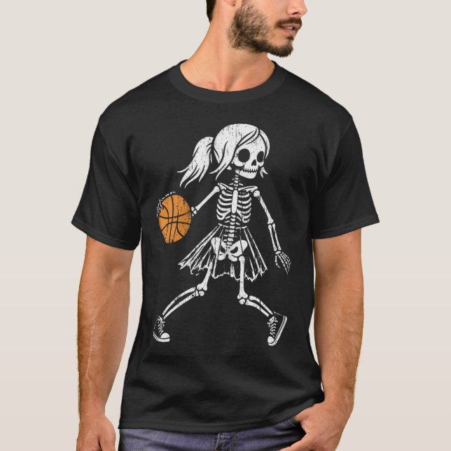 Spooky Basketball Skeletons Spooky Basketball Hall T Shirt (Framsida)