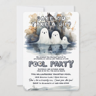Spooky Bassäng Party Inbjudningar