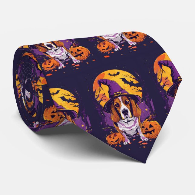 Spooky Beagle Halloween Witch och Pumpkin Slips (Rullad)