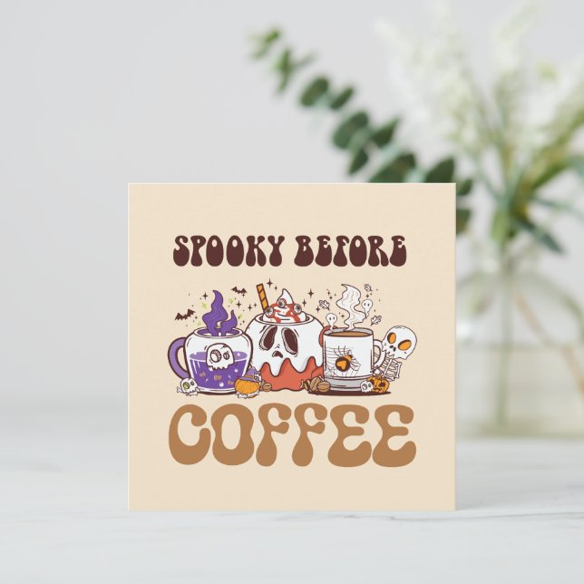 Spooky before coffee - Funny Ghost Coffee Brew (Stående Fram)