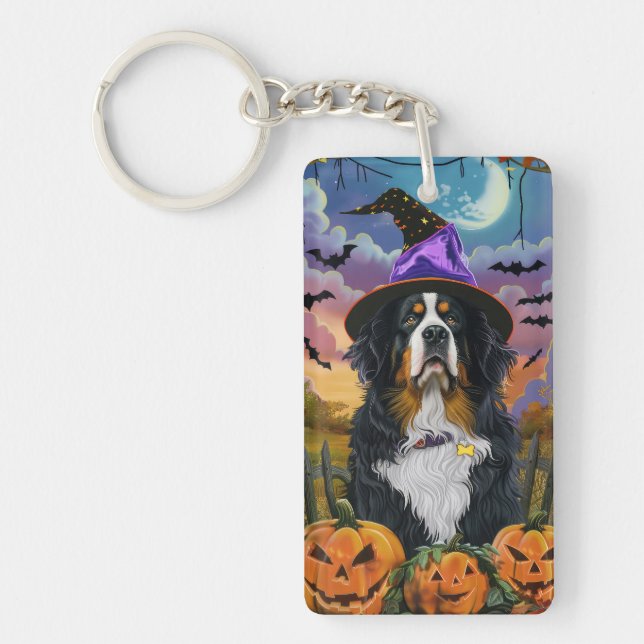 Spooky Bernese Mountain Halloween Witch Pumpkin (Framsidan)