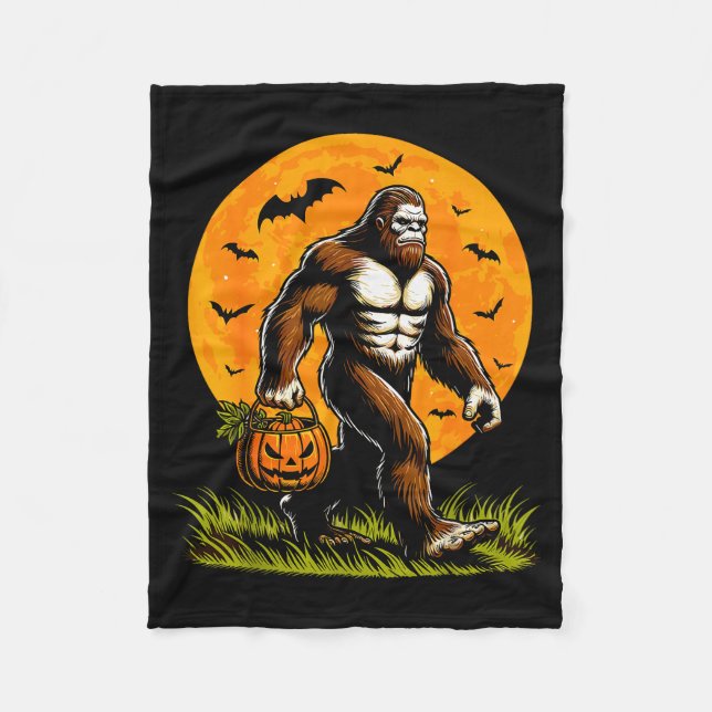 Spooky Bigfoot Halloween Pumpkin Funny Halloween S Fleecefilt (Framsidan)