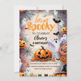 Spooky Birthday Invitation Editable Digital Down Inbjudningar