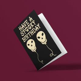 Spooky Birthday Skullformade bubblor Kort