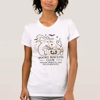 Spooky Biscuits Club Cat Halloween Funny Baking  T Shirt