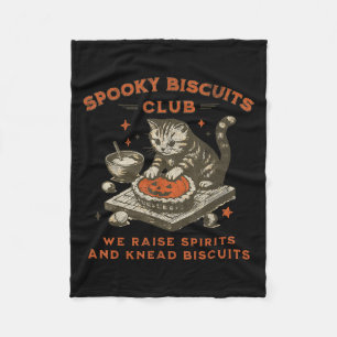 Spooky Biscuits Klubb Cat, Funny Halloween Baking Fleecefilt