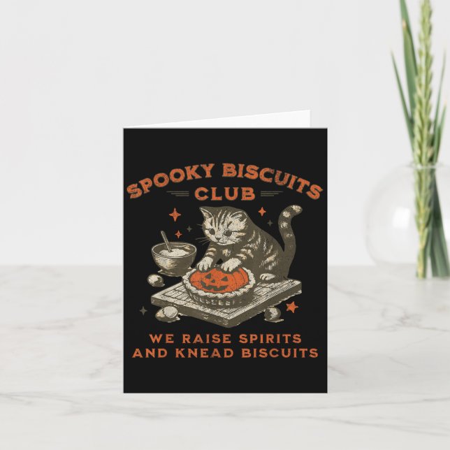 Spooky Biscuits Klubb Cat, Funny Halloween Baking  Kort (Framsida)