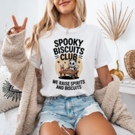 Spooky Biscuits Klubb Cat Skeleton Baking Hallowee T Shirt