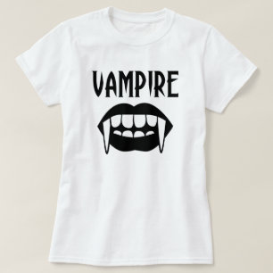 Spooky Black and White Vampire Halloween T Shirt