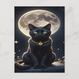 Spooky Black Cat Halloween Tapet - 2025 Natt! Helg Vykort