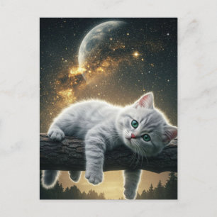 Spooky Black Cat Halloween Tapet - 2025 Natt! Helg Vykort