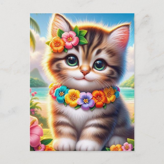 Spooky Black Cat Halloween Tapet - 2025 Natt! Helg Vykort (Framsida)