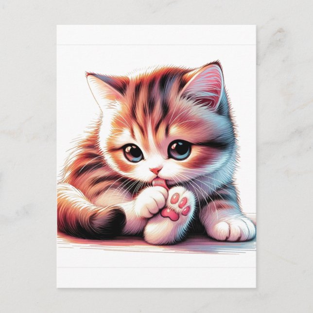 Spooky Black Cat Halloween Tapet - 2025 Natt! Helg Vykort (Framsida)