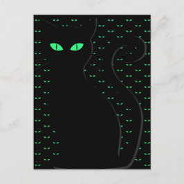 Spooky Black Cat Happy halloween vykort