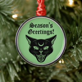 Spooky Black Cat Horror jul Ornament