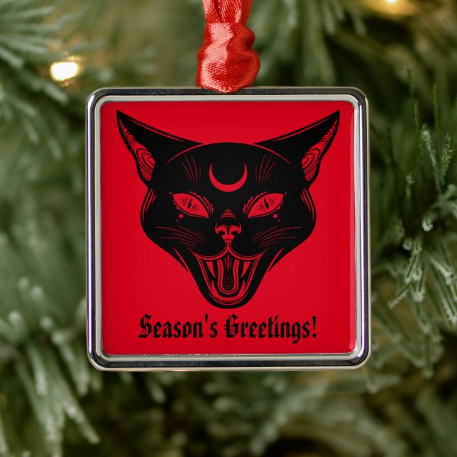 Spooky Black Cat jul Ornament (Träd)