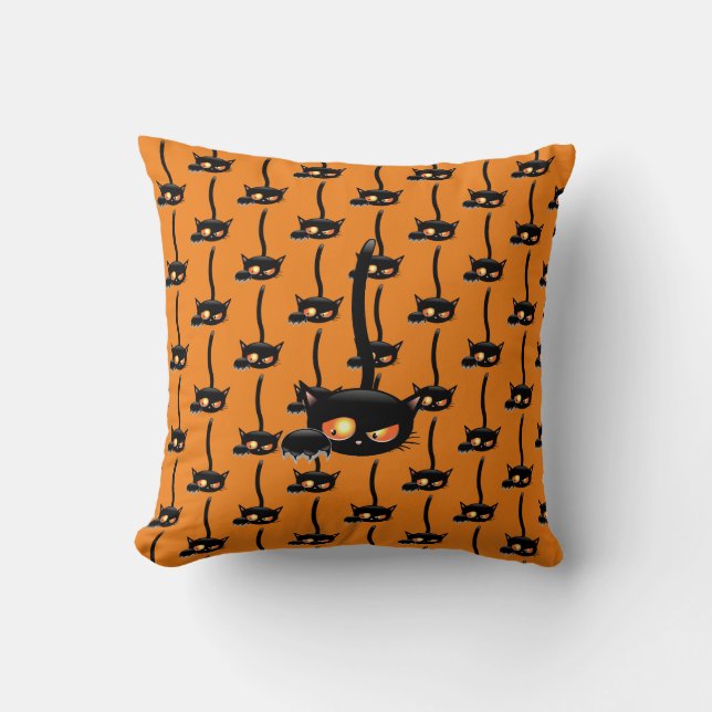 Spooky Black Cat Kudde (Framsida)