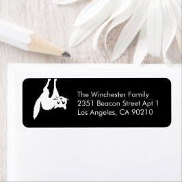 Spooky Black cat lustigt Halloween returadress Returadress Etikett