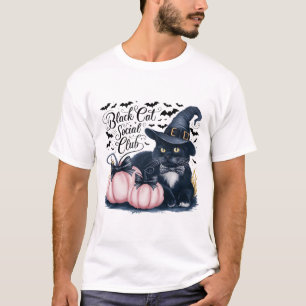 Spooky Black Cat Social Klubb T-Shirt
