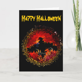 Spooky Black Fladdermus Halloween Kort