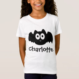 Spooky Black Fladdermus Halloween Personlig Namn T Shirt