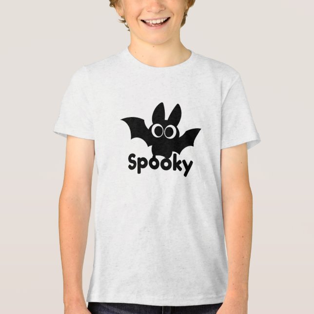 Spooky Black Fladdermus Halloween-Personligen Du T Shirt (Framsida)