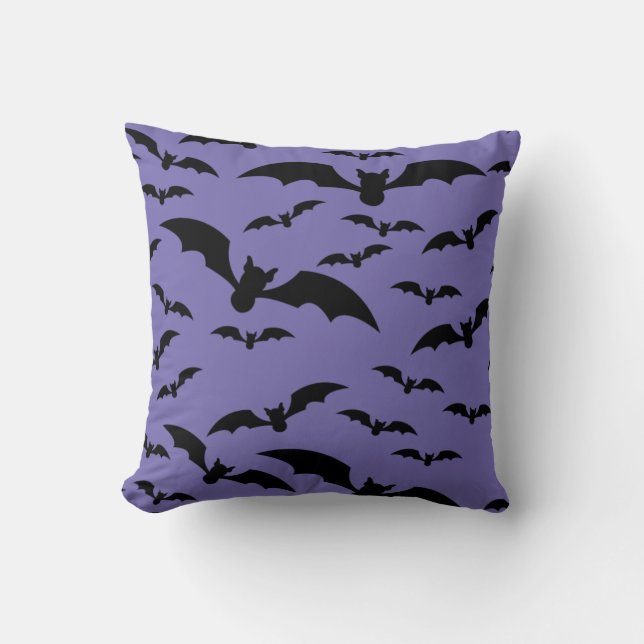 Spooky Black Fladdermus Happy halloween Dekorativ  Kudde (Framsida)