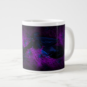 Spooky Black Material Ro, Black Spiders Jumbo Mugg