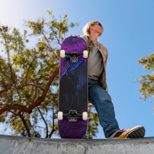 Spooky Black Material Ro, Black Spiders Old School Skateboard Bräda 18 Cm