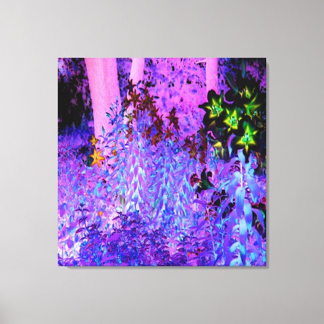 Spooky Black och Crimson Lily Garden Ligcape Canvastryck (Framsida)