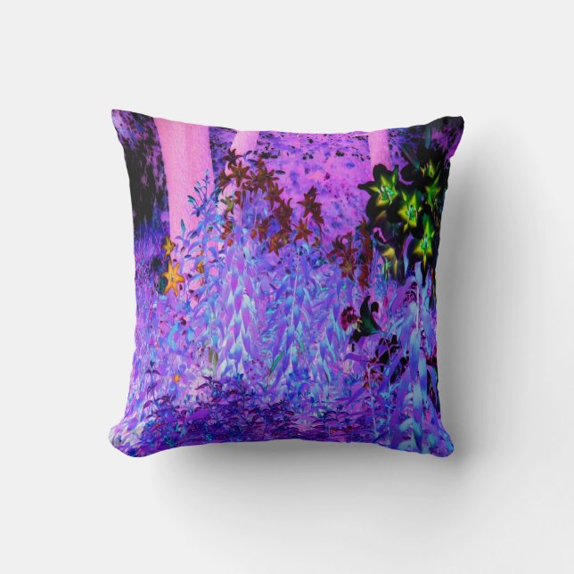 Spooky Black och Crimson Lily Garden Ligcape Kudde (Framsida)