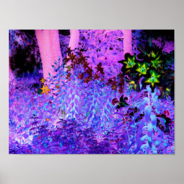 Spooky Black och Crimson Lily Garden Ligcape Poster