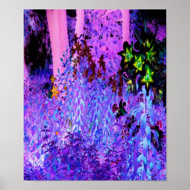 Spooky Black och Crimson Lily Garden Ligcape Poster (Framsidan)