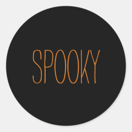 Spooky black & orange Halloween handskriven Runt Klistermärke