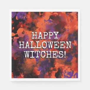 Spooky Black Orange Lila Happy halloween Party Pappersservett