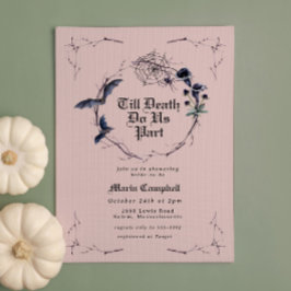 Spooky Black Rosa Halloween Möhippa Inbjudningar