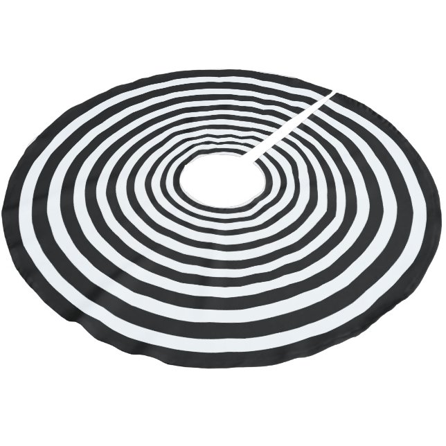 Spooky Black White Optical Illusion Circle Julgransmatta Borstad Polyester (Vinklad)