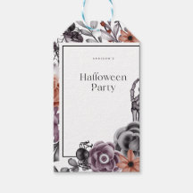 Spooky Blommigt Halloween Födelsedagsfest Card