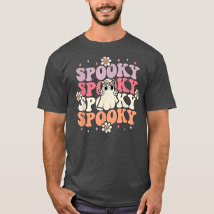 Spooky Blommigt Retro Groovy Ghost Halloween Costu T Shirt